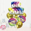 Rainbow Drip Cake Happy Birthday Set Balloons